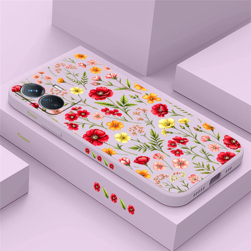 Vivo Y28 - เคสโทรศัพท์ลายดอกไม้หลากสี สำหรับ Vivo Y400 Y200 Y100