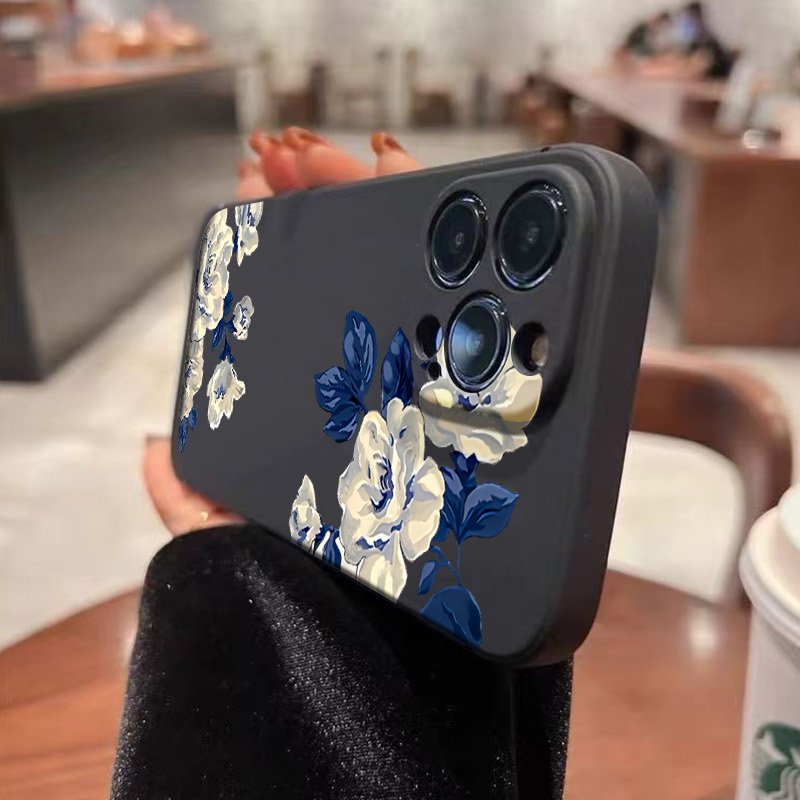 เคสโทรศัพท์ลายดอกไม้สีน้ำเงินแ - Samsung Galaxy A55 บทวิจารณ์และราคา