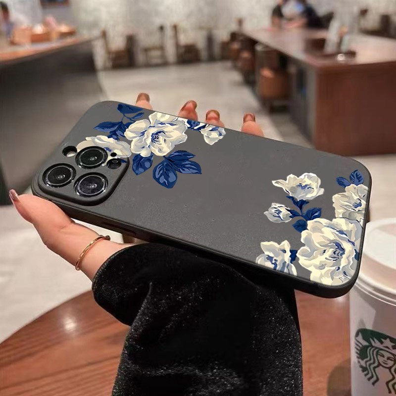 เคสโทรศัพท์ลายดอกไม้สีน้ำเงินแ - Samsung Galaxy A55 บทวิจารณ์และราคา